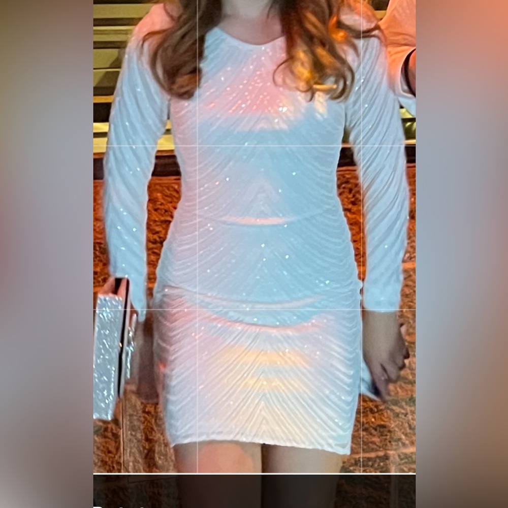 Women’s White Prom Dress Sequin - Picture 2 of 2